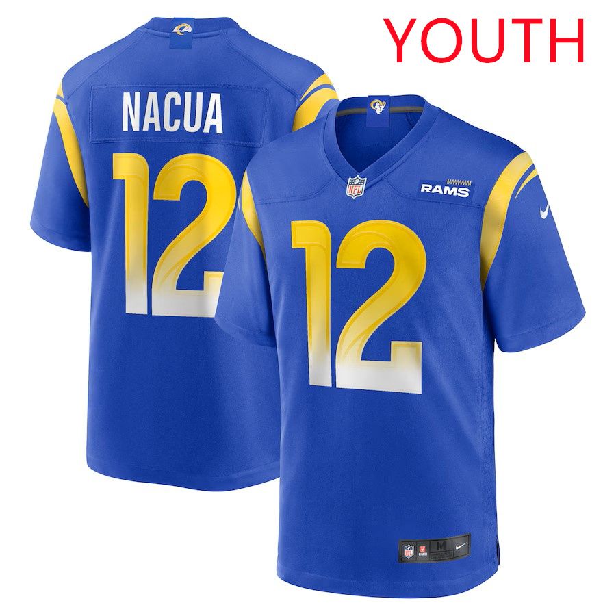 Youth Los Angeles Rams #12 Puka Nacua Royal Nike 2025 Game Player NFL Jersey
